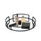 Home Details Matte Black Modern Round Design Mirror Vanity Tray